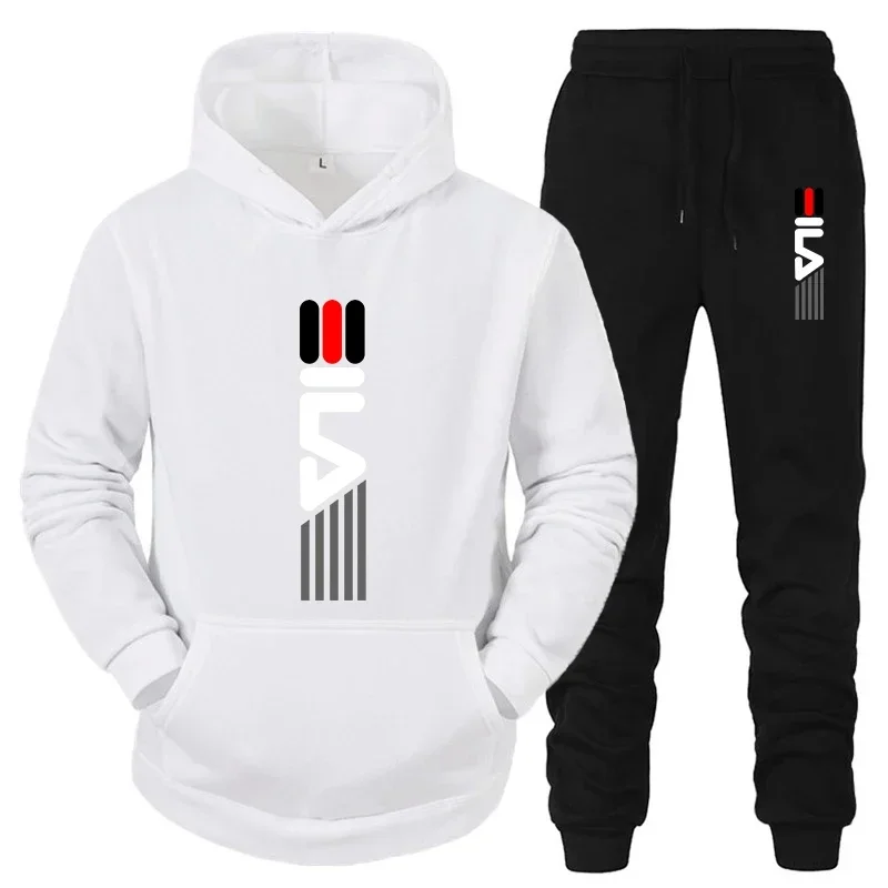 Outdoor Sports Outfit - Men's Tracksuit Hooded Sweatshirt+Sweatpants 2 Pcs