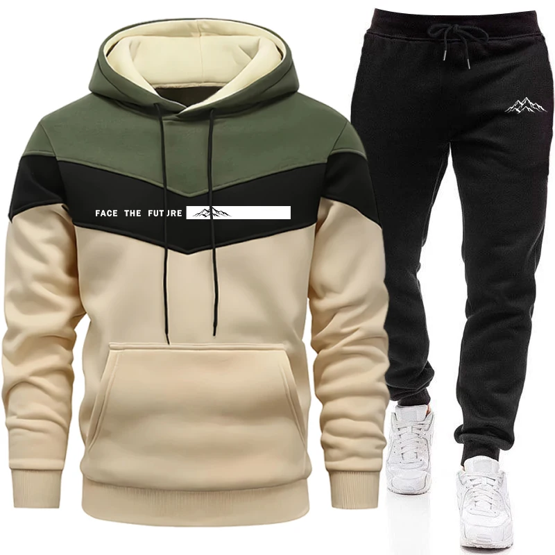 Outdoor Sports Outfit - New Men's Tracksuit Fall Winter Casual
