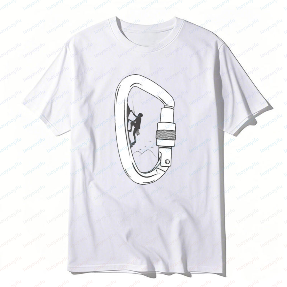 Outdoor Sport Climbing Gear - Carabiner Climbing Gear Printed T-shirt Outdoor