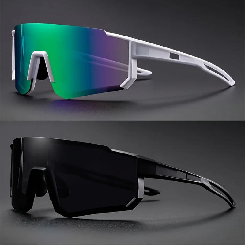 Outdoor Sport Gear - 2pcs Men's Oversized Cycling Sunglasses Women