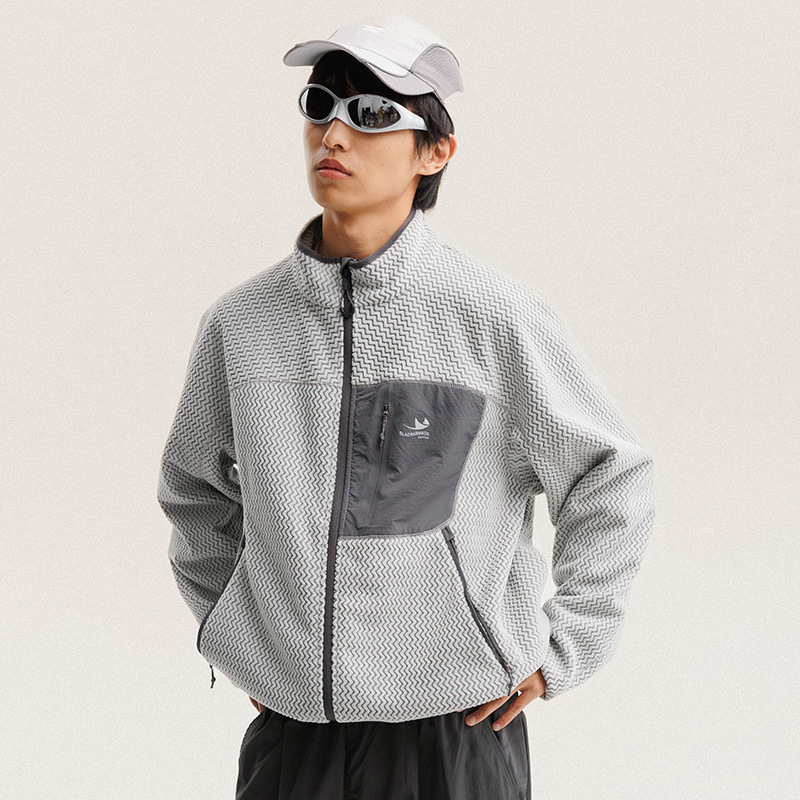 Outdoor Sport Jacket Women'S - Autumn Winter Polar Fleece Wavy Stripes