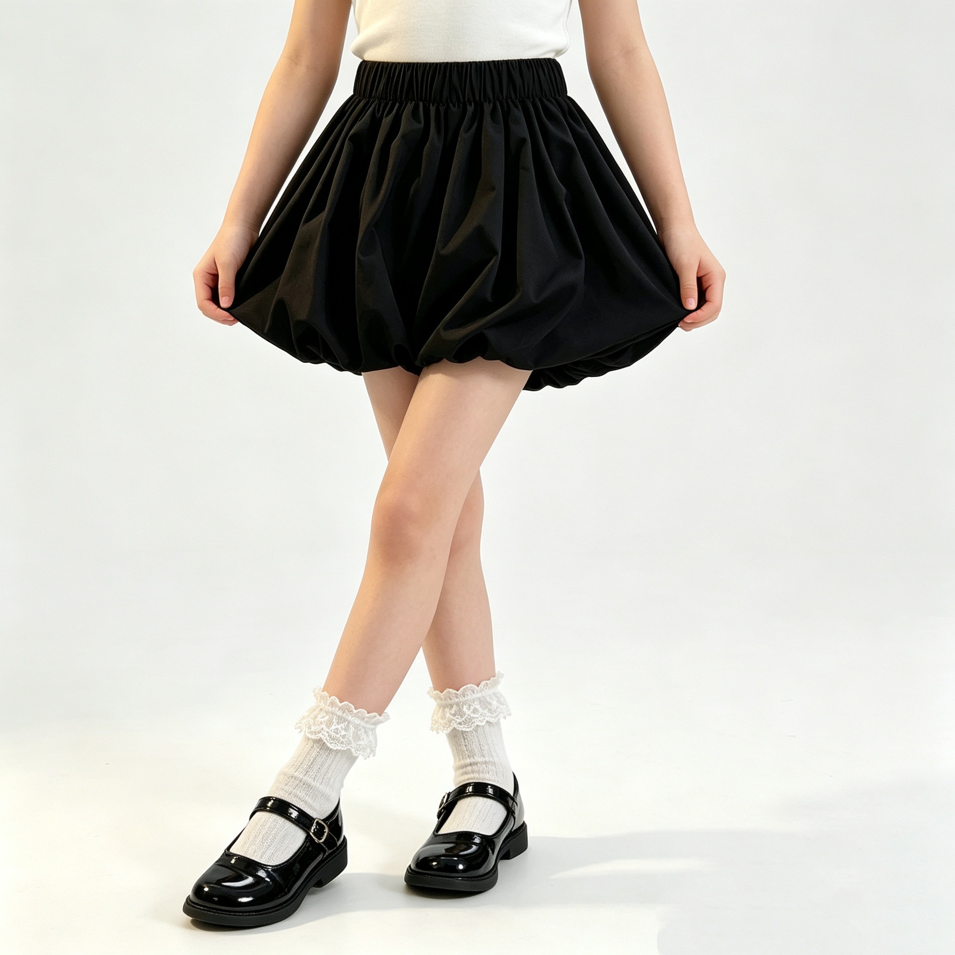 Outdoor Sport Outfit - School Girls Bubble Skirt Bloomers Elastic