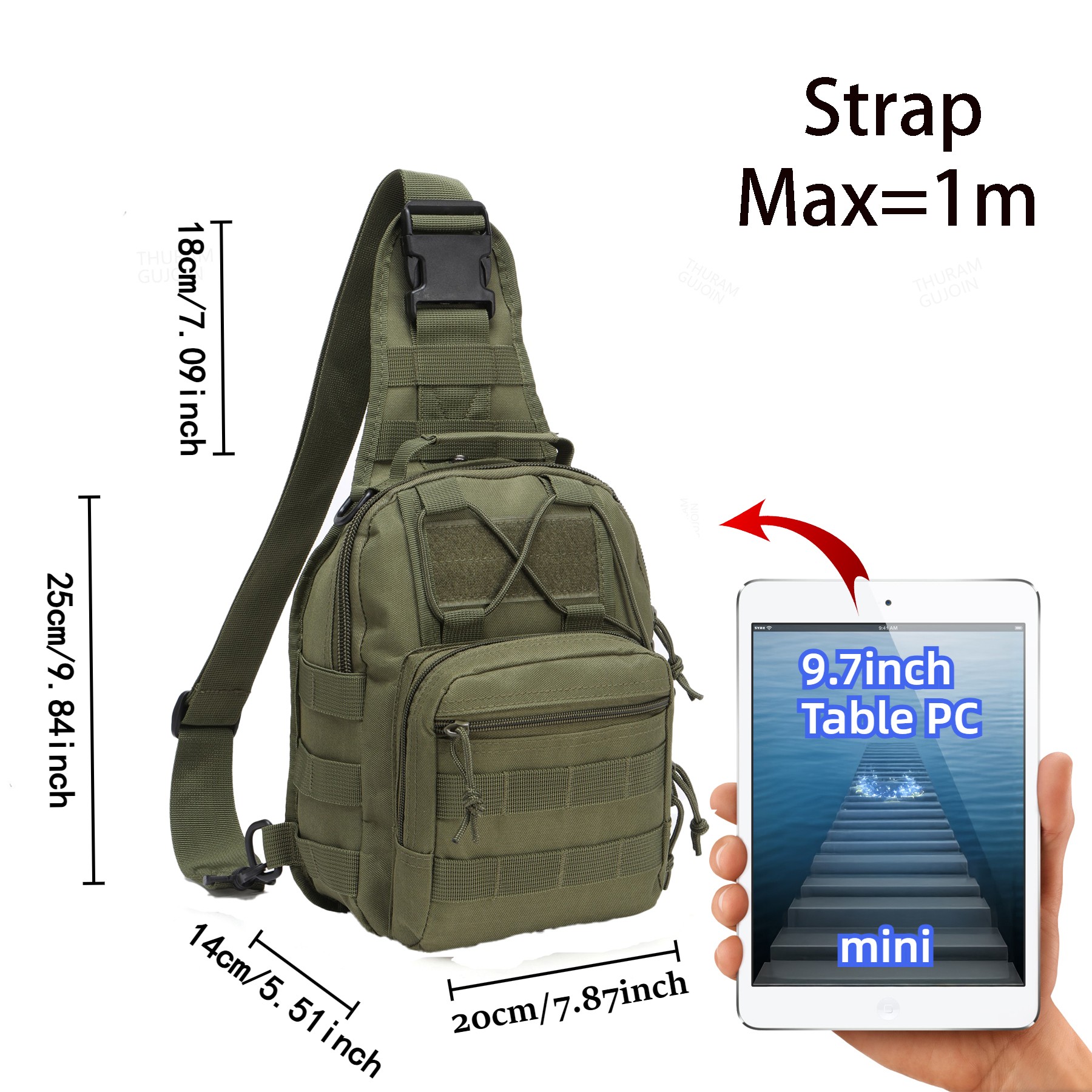 THURAM Outdoor Tactical Bag Ba - Outdoor Sport Day ulasan dan harga