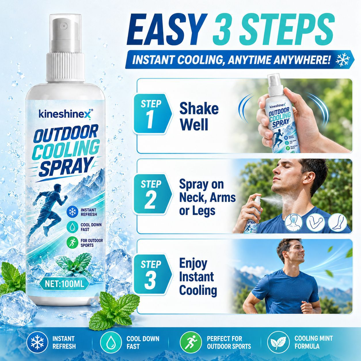 Outdoor Cooling Spray 100ml–In - Outdoor Sport Gear ulasan dan harga