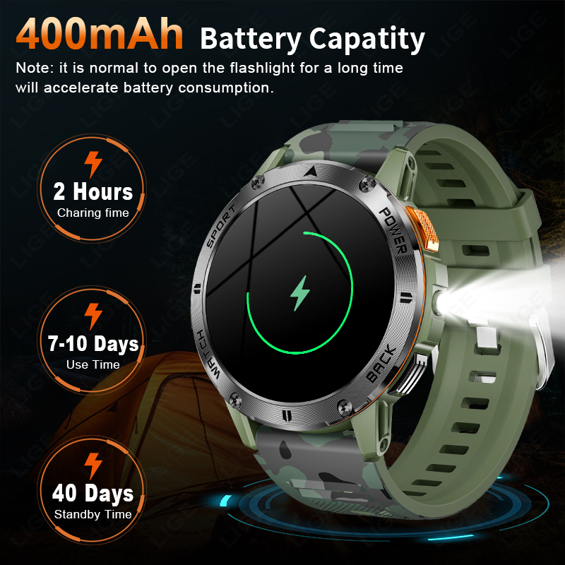 LIGE 400mAh Military Grade Men - Outdoor Sport Day ulasan dan harga