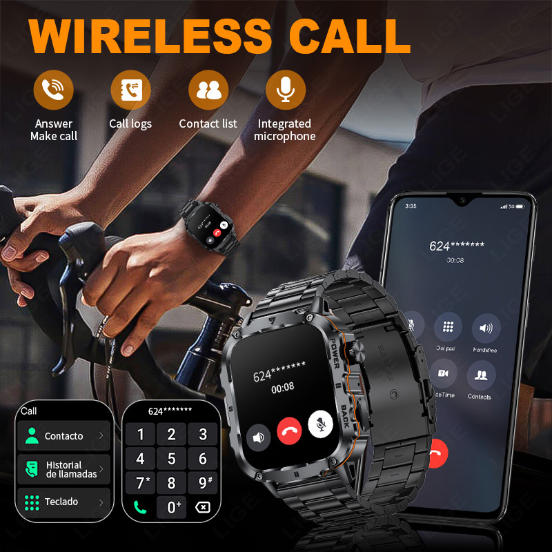 LIGE 2025 Rugged Military Smar - Outdoor Sport Day ulasan dan harga