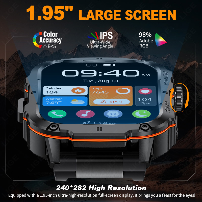LIGE 2025 Rugged Military Smar - Outdoor Sport Day ulasan dan harga