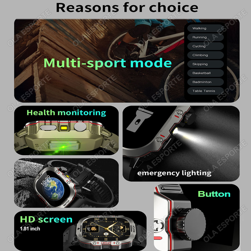 2025 New Military Smart Watch  - Outdoor Sport Day ulasan dan harga