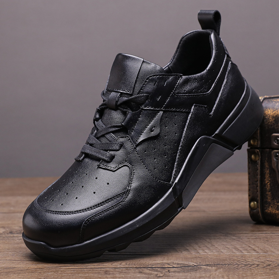 Genuine Leather Shoes Men Tren - Outdoor Sport Outfit ulasan dan harga