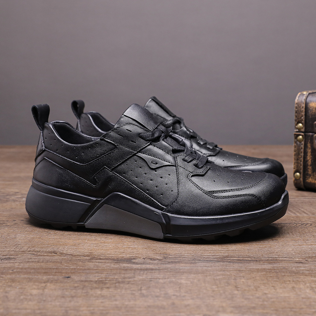 Genuine Leather Shoes Men Tren - Outdoor Sport Outfit ulasan dan harga