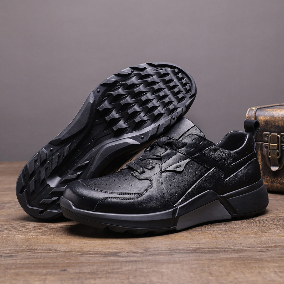 Genuine Leather Shoes Men Tren - Outdoor Sport Outfit ulasan dan harga