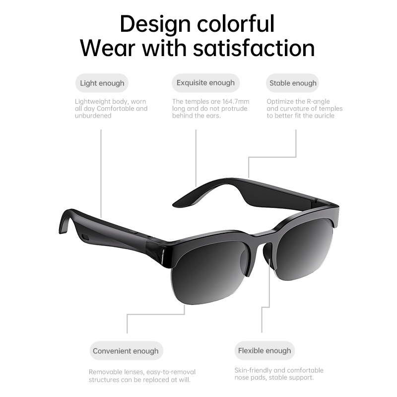 Bluetooth Open Ear Smart Glass - Outdoor Sport Glasses ulasan dan harga