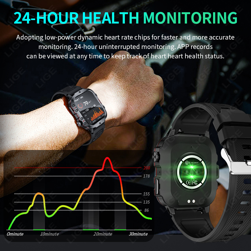 LIGE Outdoor Smart Watch Men 2 - Outdoor Sport Day ulasan dan harga